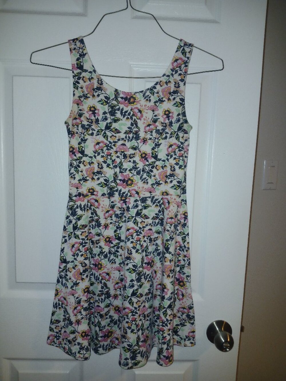White Dress with Flower Design